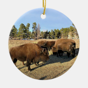 Bison in Colorado Keramik Ornament