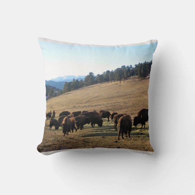 Bison in Colorado Kissen (Vorderseite)
