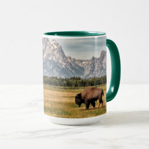 Bison in den Tetons Tasse