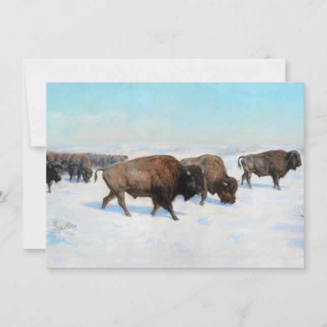 Bison in the Snow (von Rosa Bonheur) Karte (Vorderseite)