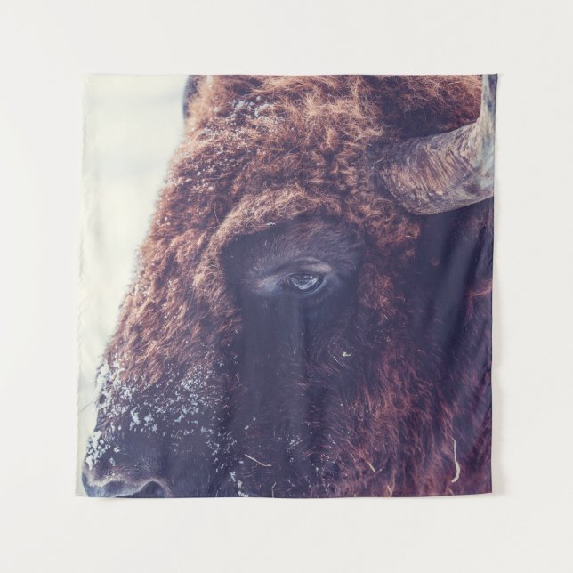 BISON IN THE WINTER WANDTEPPICH (Vorderseite)