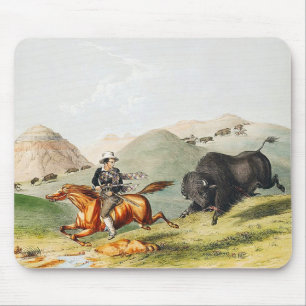 Bison-Jagdszene 1845 Mousepad