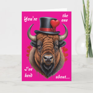 Bison-Liebe mit einem wilden Gefühl des Spaßes Feiertagskarte