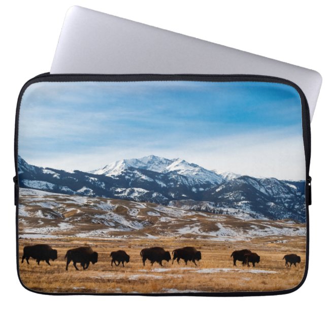 Bison-Migration Laptopschutzhülle (Vorderseite)