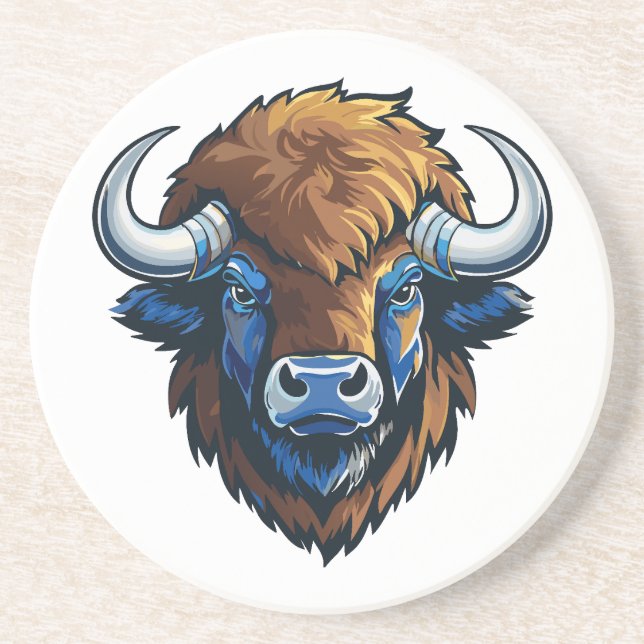 Bison mit großen Hörnern Getränkeuntersetzer (Vorne)