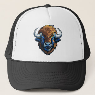 Bison mit großen Hörnern Truckerkappe