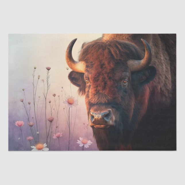 Bison Native American Buffalo Seidenpapier (Vorderseite)