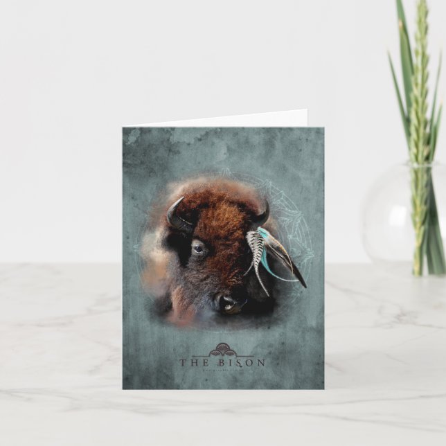 Bison - Notecard Feiertagskarte (Vorderseite)