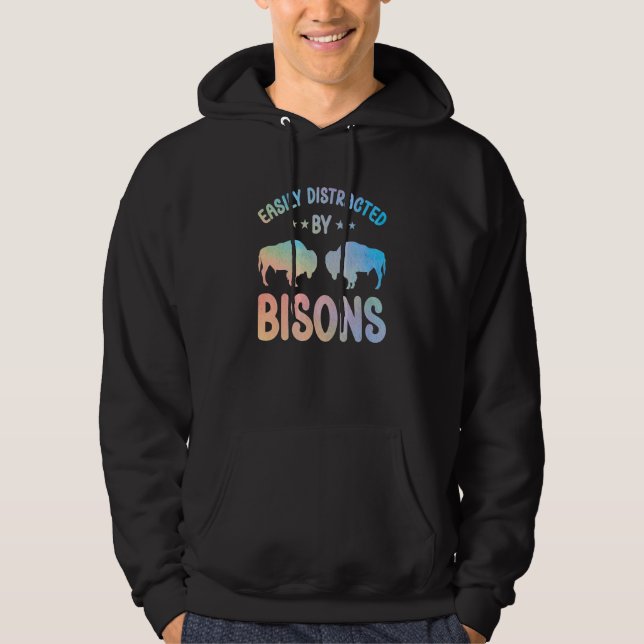 Bison Outfit Animal Apparel Retro Bison Accessorie Hoodie (Vorderseite)