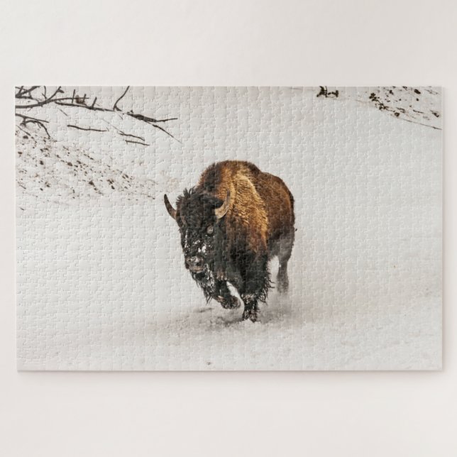 Bison Plodding Through the Snow - 1014 Stück Puzzle (Horizontal)