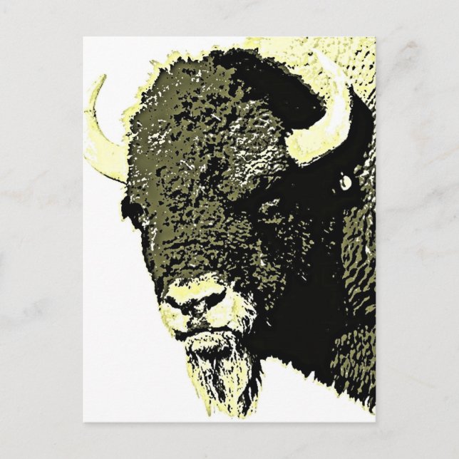 Bison Pop Art Postkarte (Vorderseite)
