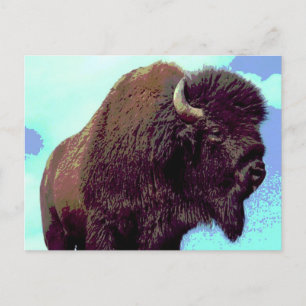 Bison Pop Art Postkarte