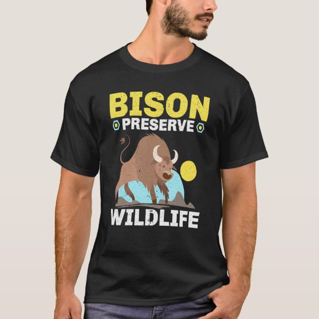Bison Preserve Wildlife Animal Bull Bison Buffalo  T-Shirt (Vorderseite)