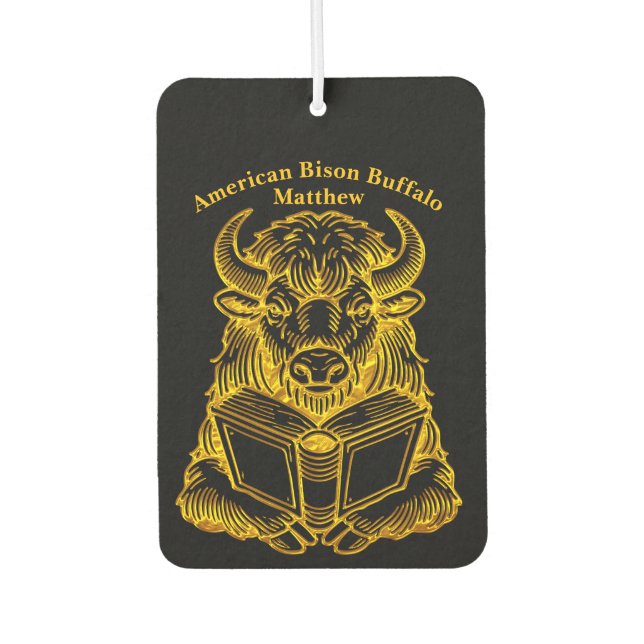 Bison Reading a Book with merkwürdige Expression Autolufterfrischer (Vorderseite)