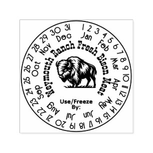 Bison-Rindfleisch-Dauerkalender Frische Datum #3S Permastempel