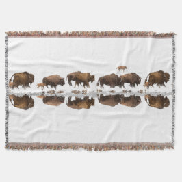 Bison Roaming im Winterschnee | Decke