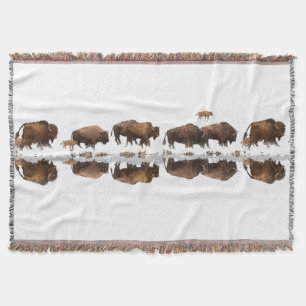 Bison Roaming im Winterschnee Decke