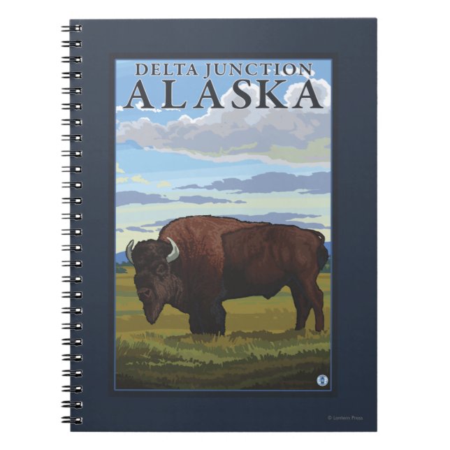 Bison Scene - Delta Junction, Alaska Notizblock (Vorderseite)
