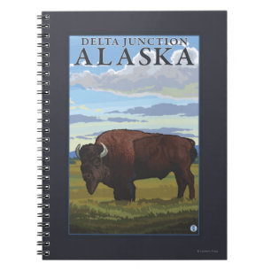 Bison Scene - Delta Junction, Alaska Notizblock