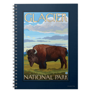 Bison Scene - Glacier National Park, MT Notizblock