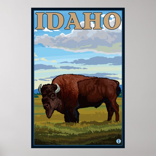 Bison Scene - Idaho Poster (Vorne)