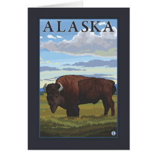Bison Scene - Vintage Travel Poster