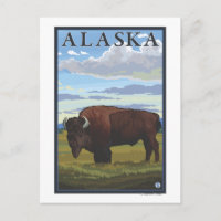 Bison Scene - Vintage Travel Poster