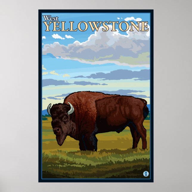 Bison Scene - West Yellowstone, Montana Poster (Vorne)