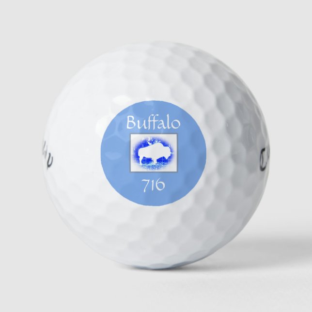 Bison Solar Blue Golf Balls Golfball (Vorderseite)