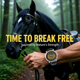 Bison Stehend stolz in einer natürlichen Landschaf Armbanduhr