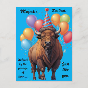 Bison Stoic Birthday Weisheit Postkarte