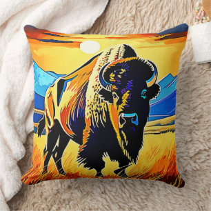 Bison Sunset Majestät Design Kissen