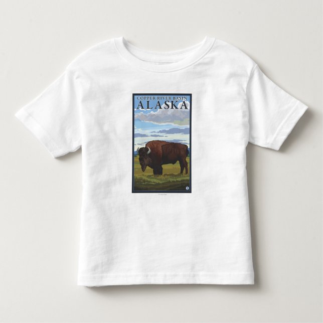 Bison-Szene - Copper River Becken, Alaska Kleinkind T-shirt (Vorderseite)