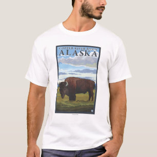 Bison-Szene - Copper River Becken, Alaska T-Shirt
