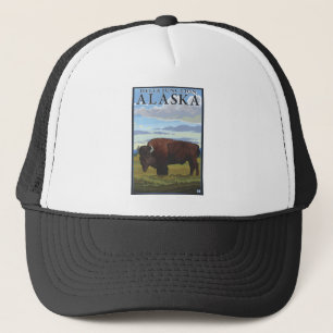 Bison-Szene - Delta Junction, Alaska Truckerkappe