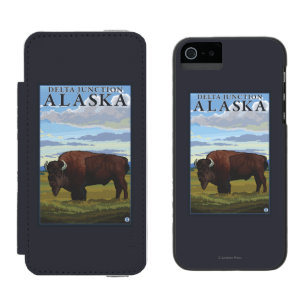 Bison-Szene - Deltakreuzung, Alaska Incipio Watson™ iPhone 5 Geldbörsen Hülle