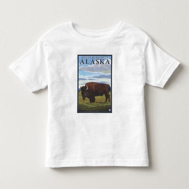 Bison-Szene - Deltakreuzung, Alaska Kleinkind T-shirt (Vorderseite)