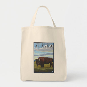 Bison-Szene - Deltakreuzung, Alaska Tragetasche