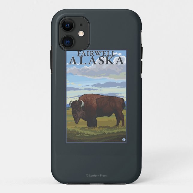 Bison-Szene - Fairwell, Alaska Case-Mate iPhone Hülle (Rückseite)