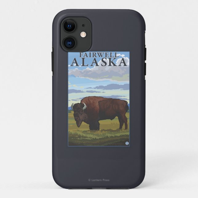 Bison-Szene - Fairwell, Alaska Case-Mate iPhone Hülle (Rückseite)