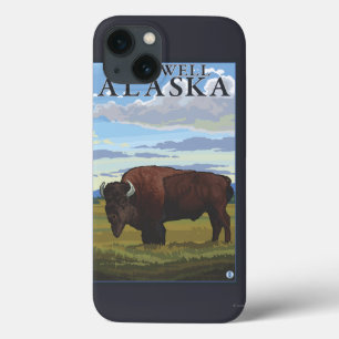 Bison-Szene - Fairwell, Alaska iPhone 13 Hülle