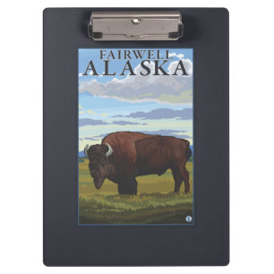 Bison-Szene - Fairwell, Alaska Klemmbrett