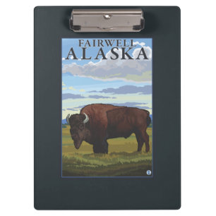 Bison-Szene - Fairwell, Alaska Klemmbrett