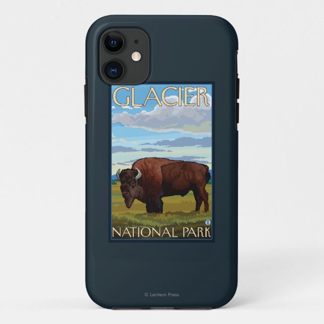 Bison-Szene - Glacier Nationalpark, M.Ü. Case-Mate iPhone Hülle (Rückseite)