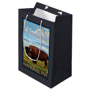 Bison-Szene - Glacier Nationalpark, M.Ü. Mittlere Geschenktüte