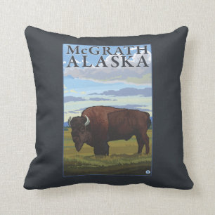 Bison-Szene - McGrath, Alaska Kissen