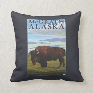Bison-Szene - McGrath, Alaska Kissen