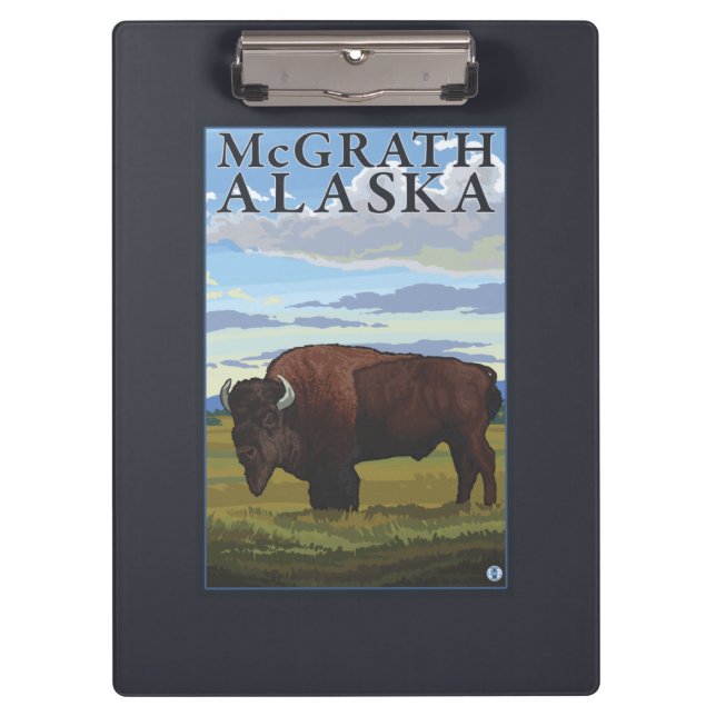 Bison-Szene - McGrath, Alaska Klemmbrett (Vorderseite)