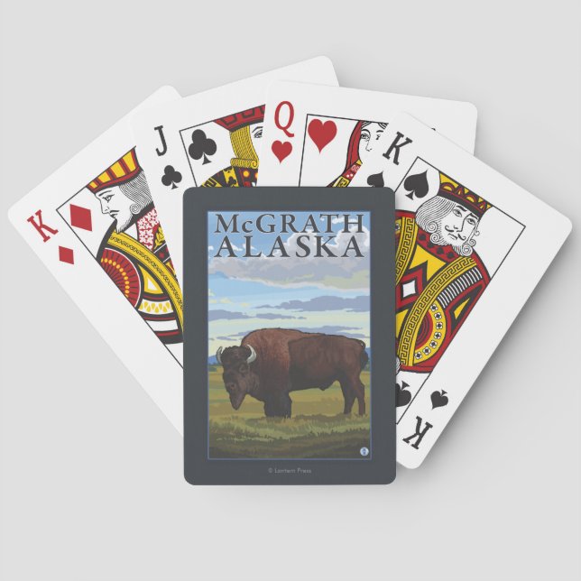 Bison-Szene - McGrath, Alaska Spielkarten (Rückseite)