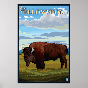 Bison-Szene - WestYellowstone, Montana Poster